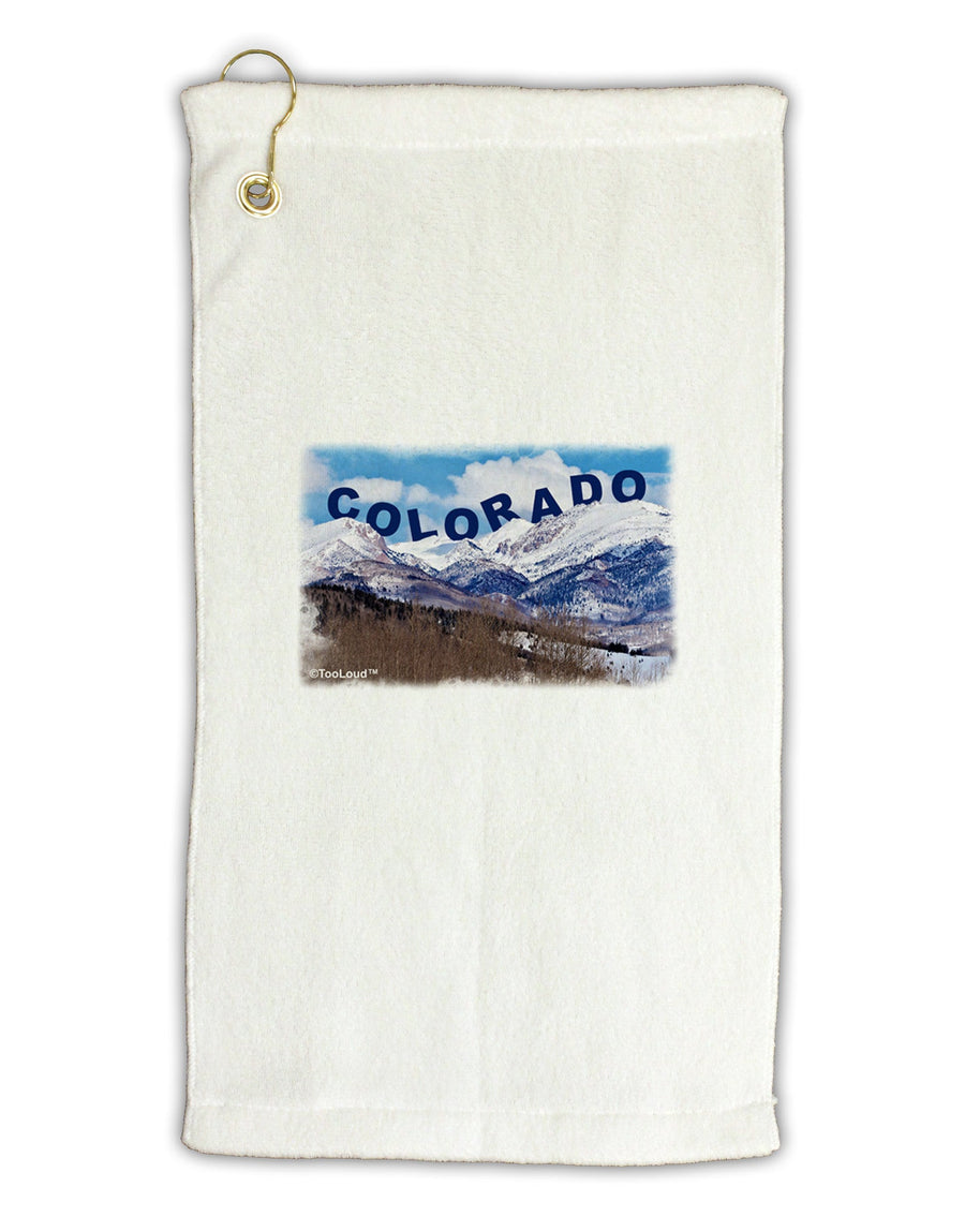 Pikes Peak Text Micro Terry Gromet Golf Towel 16 x 25 inch-Golf Towel-TooLoud-White-Davson Sales