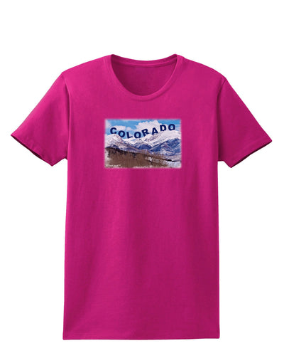 Pikes Peak Text Womens Dark T-Shirt-TooLoud-Hot-Pink-Small-Davson Sales