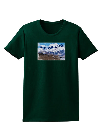 Pikes Peak Text Womens Dark T-Shirt-TooLoud-Forest-Green-Small-Davson Sales