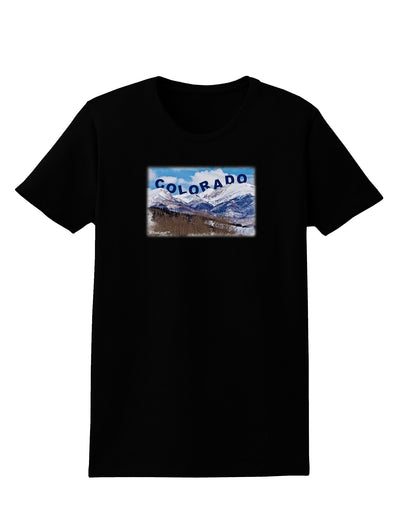 Pikes Peak Text Womens Dark T-Shirt-TooLoud-Black-X-Small-Davson Sales