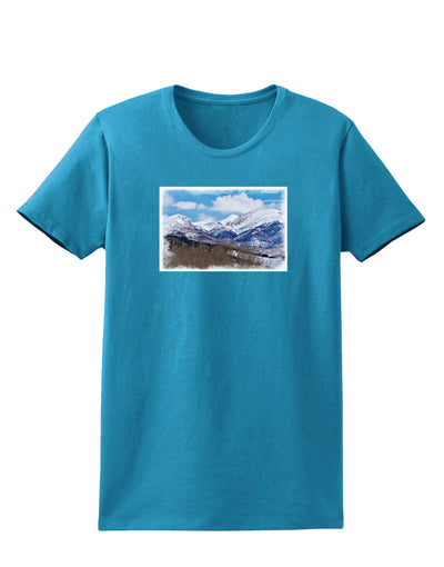 Pikes Peak Womens Dark T-Shirt-TooLoud-Turquoise-X-Small-Davson Sales