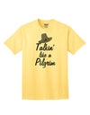 Pilgrim-Inspired Adult T-Shirt: A Nostalgic and Stylish Addition to Your Wardrobe-Mens T-shirts-TooLoud-Yellow-Small-Davson Sales