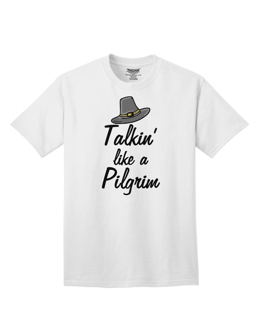 Pilgrim-Inspired Adult T-Shirt: A Nostalgic and Stylish Addition to Your Wardrobe-Mens T-shirts-TooLoud-White-Small-Davson Sales