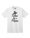 Pilgrim-Inspired Adult T-Shirt: A Nostalgic and Stylish Addition to Your Wardrobe-Mens T-shirts-TooLoud-White-Small-Davson Sales