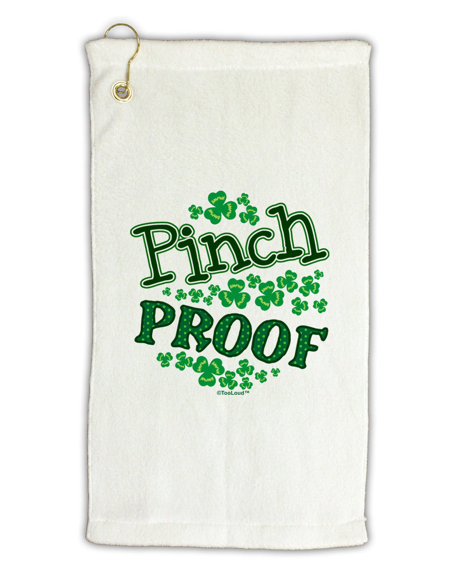 Pinch Proof St Patricks Day Micro Terry Gromet Golf Towel 16 x 25 inch-Golf Towel-TooLoud-White-Davson Sales
