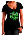 Pinch Proof St Patricks Day Womens V-Neck Dark T-Shirt-Womens V-Neck T-Shirts-TooLoud-Black-Juniors Fitted Small-Davson Sales