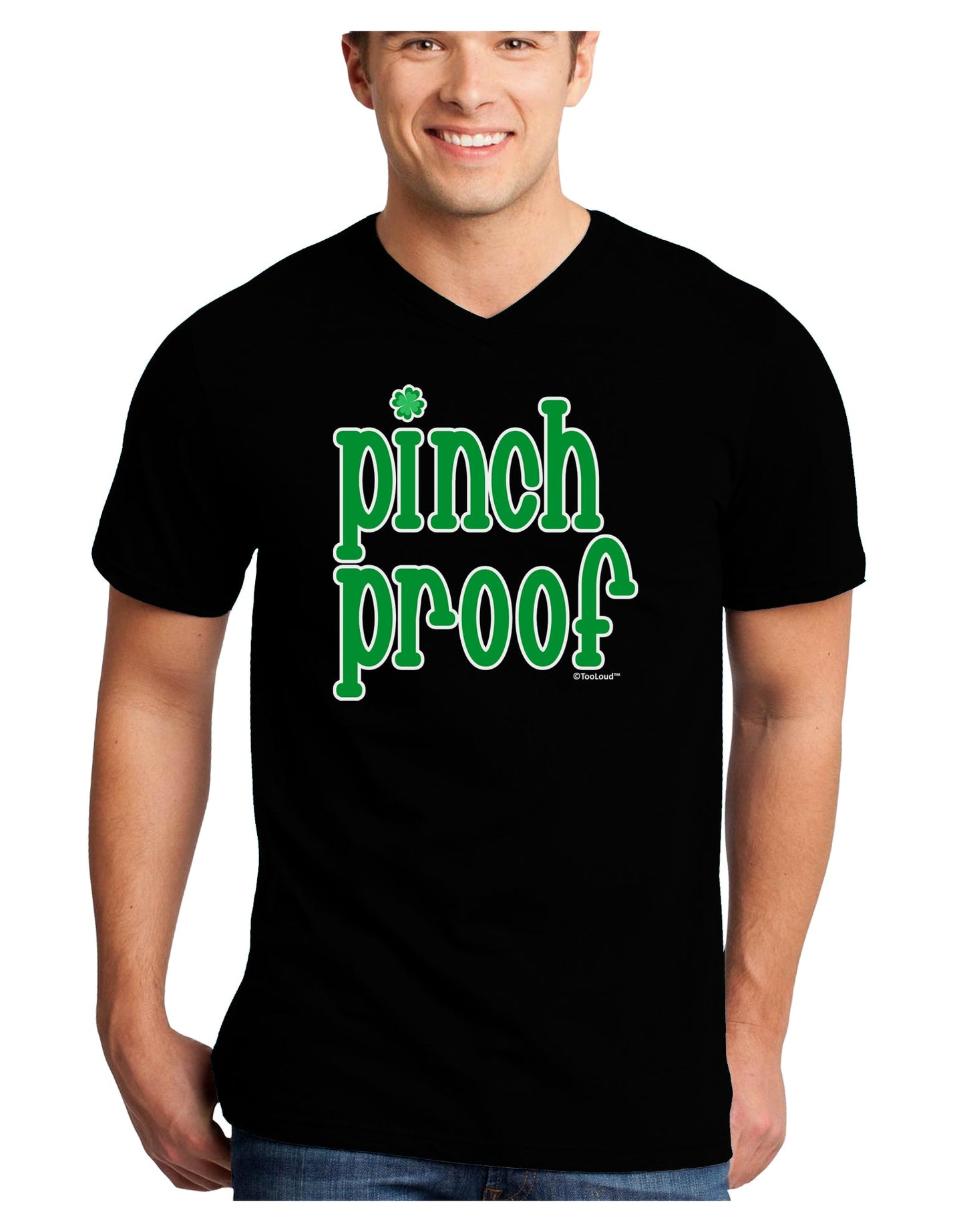 Pinch Proof - St. Patrick's Day Adult Dark V-Neck T-Shirt by TooLoud-Mens V-Neck T-Shirt-TooLoud-Black-Small-Davson Sales