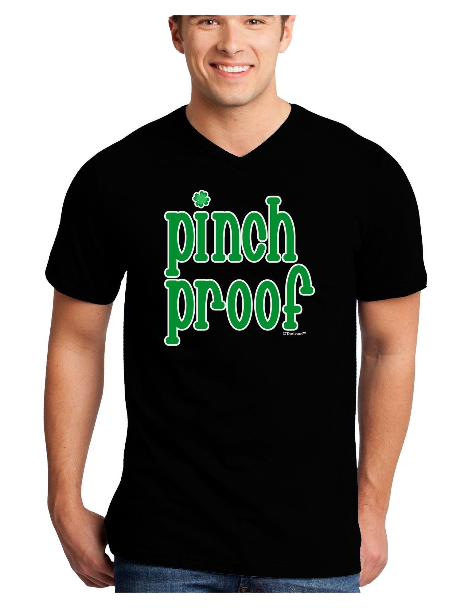 Pinch Proof - St. Patrick's Day Adult Dark V-Neck T-Shirt by TooLoud-Mens V-Neck T-Shirt-TooLoud-Black-Small-Davson Sales