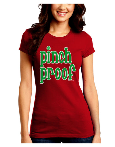 Pinch Proof - St. Patrick's Day Juniors Crew Dark T-Shirt by TooLoud-T-Shirts Juniors Tops-TooLoud-Red-Juniors Fitted Small-Davson Sales