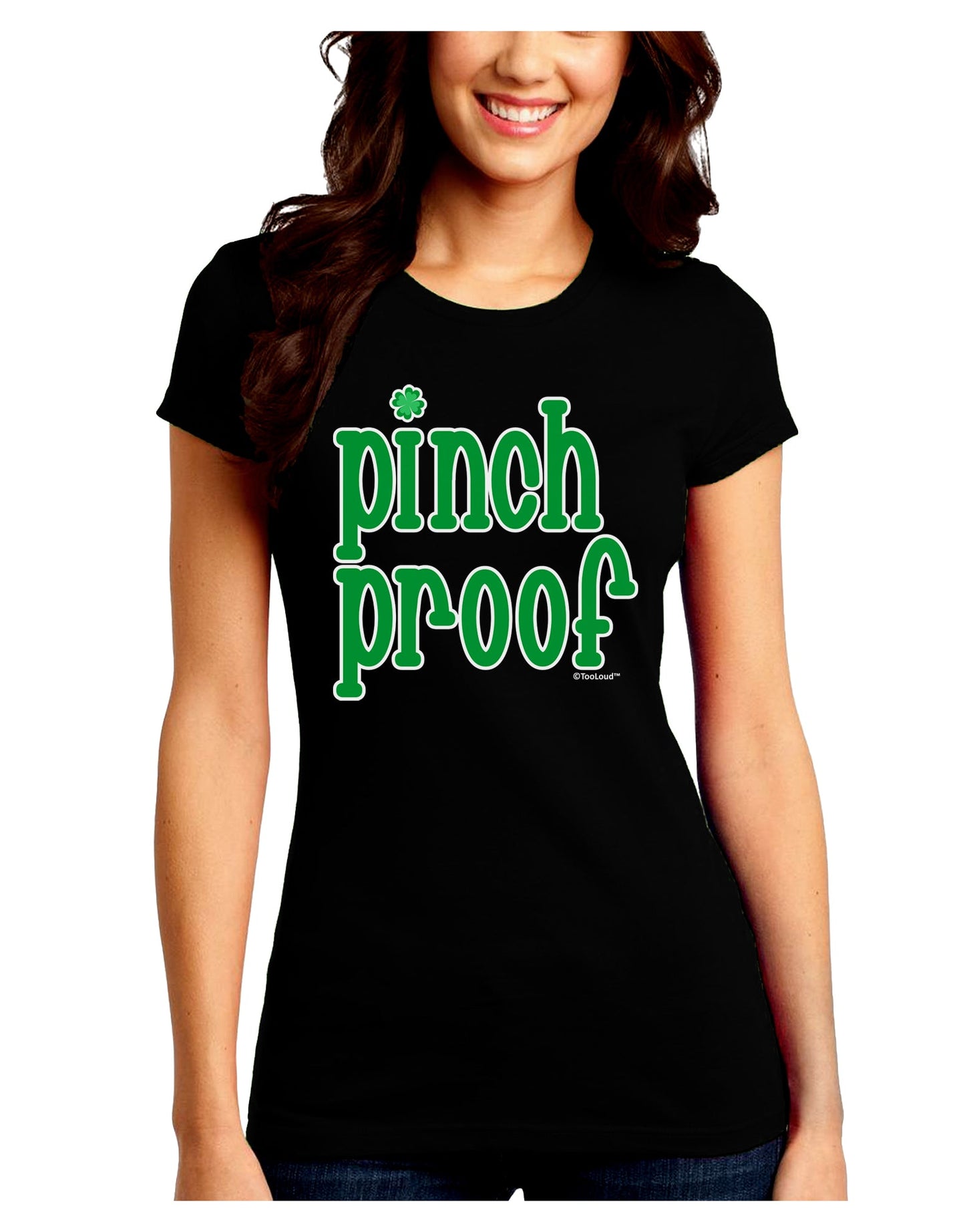 Pinch Proof - St. Patrick's Day Juniors Crew Dark T-Shirt by TooLoud-T-Shirts Juniors Tops-TooLoud-Black-Juniors Fitted Small-Davson Sales