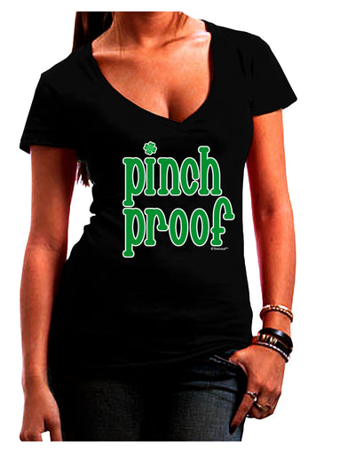 Pinch Proof - St. Patrick's Day Juniors V-Neck Dark T-Shirt by TooLoud-Womens V-Neck T-Shirts-TooLoud-Black-Juniors Fitted Small-Davson Sales