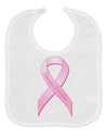 Pink Breast Cancer Awareness Ribbon - Stronger Everyday Baby Bib