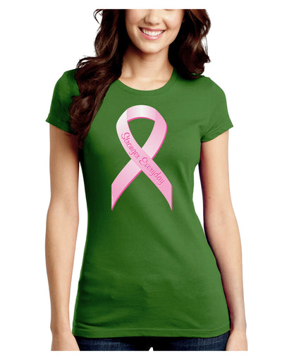 Pink Breast Cancer Awareness Ribbon - Stronger Everyday Juniors Crew Dark T-Shirt-T-Shirts Juniors Tops-TooLoud-Kiwi-Green-Juniors Fitted Small-Davson Sales