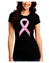 Pink Breast Cancer Awareness Ribbon - Stronger Everyday Juniors Crew Dark T-Shirt-T-Shirts Juniors Tops-TooLoud-Black-Juniors Fitted Small-Davson Sales