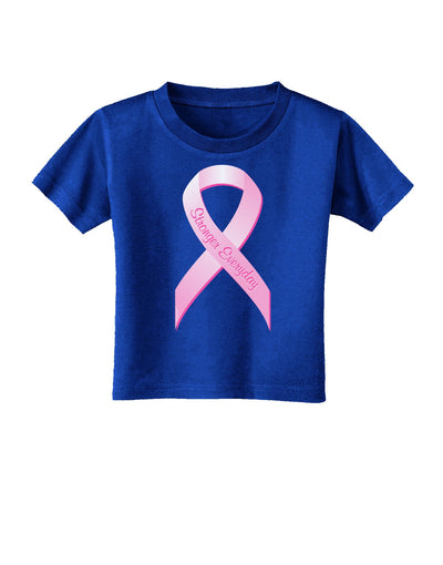Pink Breast Cancer Awareness Ribbon - Stronger Everyday Toddler T-Shirt Dark-Toddler T-Shirt-TooLoud-Red-2T-Davson Sales