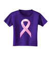 Pink Breast Cancer Awareness Ribbon - Stronger Everyday Toddler T-Shirt Dark-Toddler T-Shirt-TooLoud-Purple-2T-Davson Sales