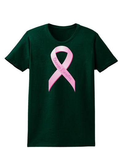 Pink Breast Cancer Awareness Ribbon - Stronger Everyday Womens Dark T-Shirt-TooLoud-Forest-Green-Small-Davson Sales