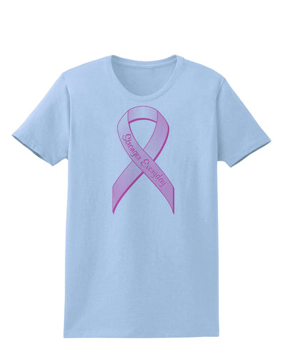 Pink Breast Cancer Awareness Ribbon - Stronger Everyday Womens T-Shirt-Womens T-Shirt-TooLoud-Light-Blue-X-Small-Davson Sales