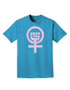 Pink Distressed Feminism Symbol Adult Dark T-Shirt-Mens T-Shirt-TooLoud-Turquoise-Small-Davson Sales