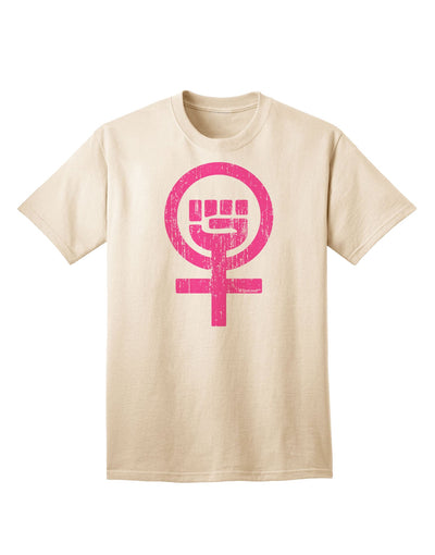 Pink Distressed Feminism Symbol Adult T-Shirt-Mens T-Shirt-TooLoud-Natural-Small-Davson Sales