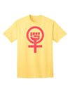 Pink Distressed Feminism Symbol Adult T-Shirt-Mens T-Shirt-TooLoud-Yellow-Small-Davson Sales