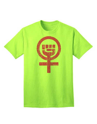 Pink Distressed Feminism Symbol Adult T-Shirt-Mens T-Shirt-TooLoud-Neon-Green-Small-Davson Sales