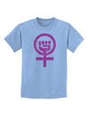 Pink Distressed Feminism Symbol Childrens T-Shirt-Childrens T-Shirt-TooLoud-Light-Blue-X-Small-Davson Sales
