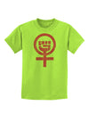 Pink Distressed Feminism Symbol Childrens T-Shirt-Childrens T-Shirt-TooLoud-Lime-Green-X-Small-Davson Sales