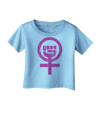 Pink Distressed Feminism Symbol Infant T-Shirt-Infant T-Shirt-TooLoud-Aquatic-Blue-06-Months-Davson Sales