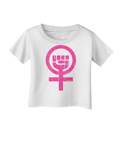 Pink Distressed Feminism Symbol Infant T-Shirt-Infant T-Shirt-TooLoud-White-06-Months-Davson Sales