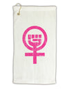 Pink Distressed Feminism Symbol Micro Terry Gromet Golf Towel 16 x 25 inch-Golf Towel-TooLoud-White-Davson Sales