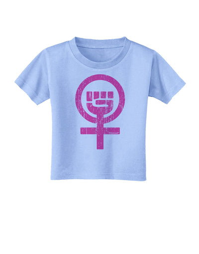 Pink Distressed Feminism Symbol Toddler T-Shirt-Toddler T-Shirt-TooLoud-Aquatic-Blue-2T-Davson Sales