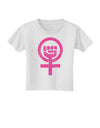 Pink Distressed Feminism Symbol Toddler T-Shirt-Toddler T-Shirt-TooLoud-White-2T-Davson Sales