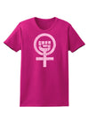Pink Distressed Feminism Symbol Womens Dark T-Shirt-TooLoud-Hot-Pink-Small-Davson Sales