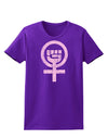 Pink Distressed Feminism Symbol Womens Dark T-Shirt-TooLoud-Purple-X-Small-Davson Sales
