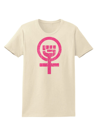 Pink Distressed Feminism Symbol Womens T-Shirt-Womens T-Shirt-TooLoud-Natural-X-Small-Davson Sales