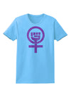 Pink Distressed Feminism Symbol Womens T-Shirt-Womens T-Shirt-TooLoud-Aquatic-Blue-X-Small-Davson Sales