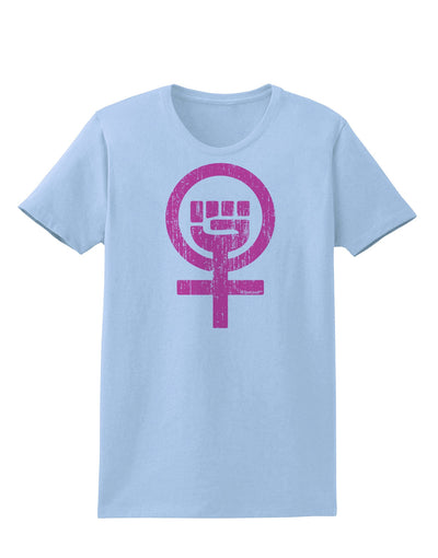 Pink Distressed Feminism Symbol Womens T-Shirt-Womens T-Shirt-TooLoud-Light-Blue-X-Small-Davson Sales