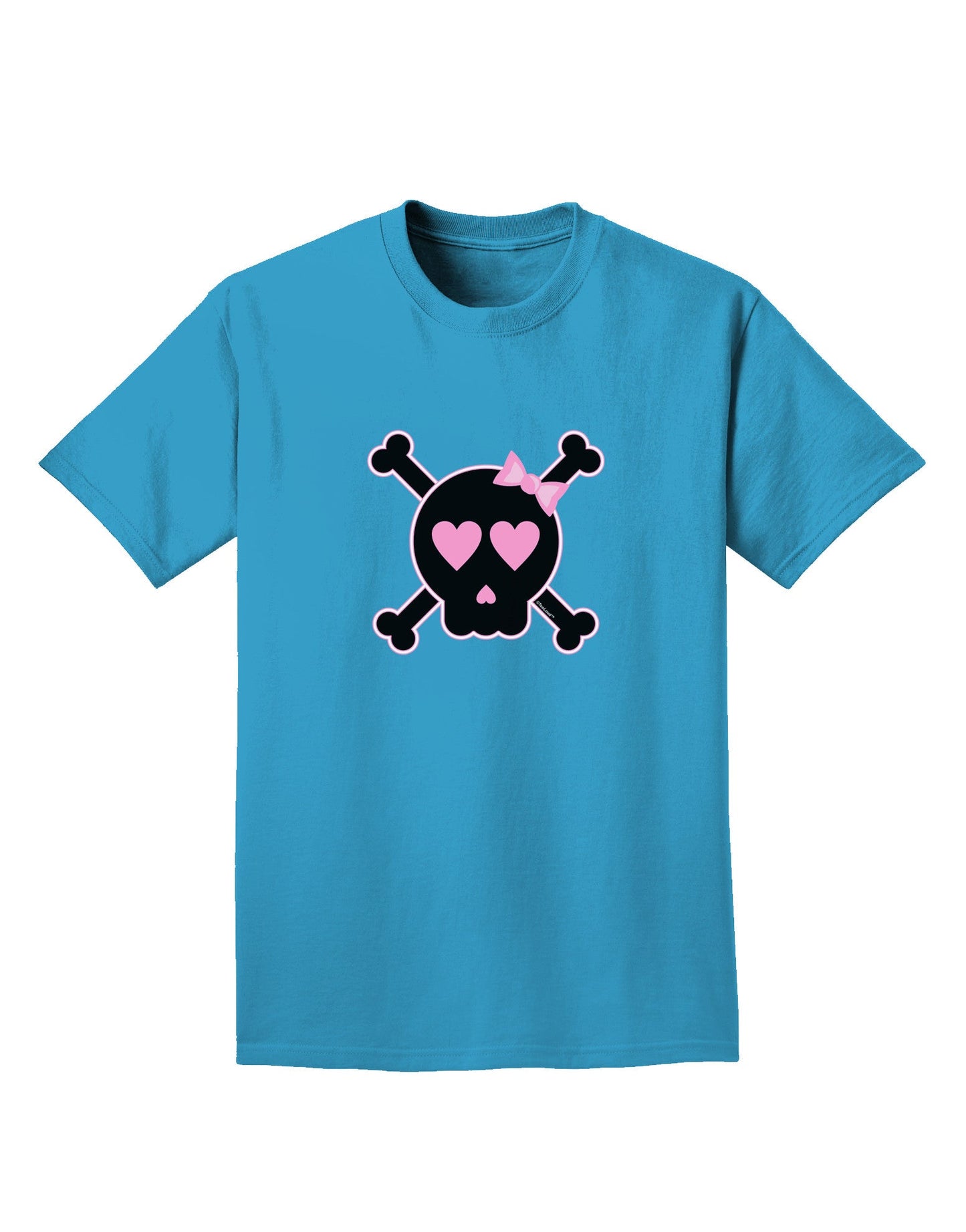 Pink and Black Crossbones Girl Adult Dark T-Shirt-Mens T-Shirt-TooLoud-Turquoise-Small-Davson Sales