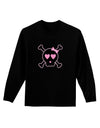 Pink and Black Crossbones Girl Adult Long Sleeve Dark T-Shirt-TooLoud-Black-Small-Davson Sales