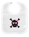 Pink and Black Crossbones Girl Baby Bib