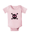 Pink and Black Crossbones Girl Baby Romper Bodysuit-Baby Romper-TooLoud-Light-Pink-06-Months-Davson Sales