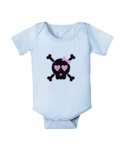 Pink and Black Crossbones Girl Baby Romper Bodysuit-Baby Romper-TooLoud-Light-Blue-06-Months-Davson Sales