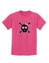 Pink and Black Crossbones Girl Childrens Dark T-Shirt-Childrens T-Shirt-TooLoud-Sangria-X-Small-Davson Sales