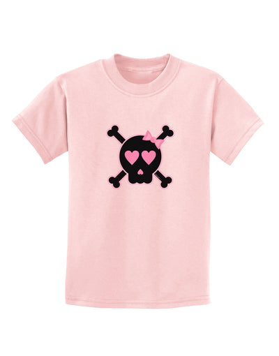 Pink and Black Crossbones Girl Childrens T-Shirt-Childrens T-Shirt-TooLoud-PalePink-X-Small-Davson Sales