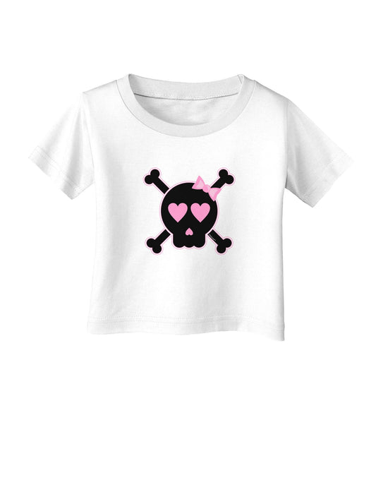 Pink and Black Crossbones Girl Infant T-Shirt-Infant T-Shirt-TooLoud-White-06-Months-Davson Sales