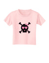 Pink and Black Crossbones Girl Toddler T-Shirt-Toddler T-Shirt-TooLoud-Light-Pink-2T-Davson Sales