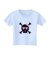 Pink and Black Crossbones Girl Toddler T-Shirt-Toddler T-Shirt-TooLoud-Light-Blue-2T-Davson Sales