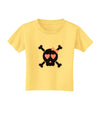 Pink and Black Crossbones Girl Toddler T-Shirt-Toddler T-Shirt-TooLoud-Daffodil-Yellow-2T-Davson Sales