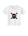 Pink and Black Crossbones Girl Toddler T-Shirt-Toddler T-Shirt-TooLoud-White-2T-Davson Sales